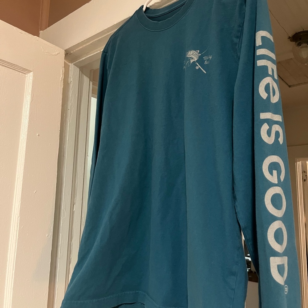 Teal Long Sleeve Shirt with Graphic